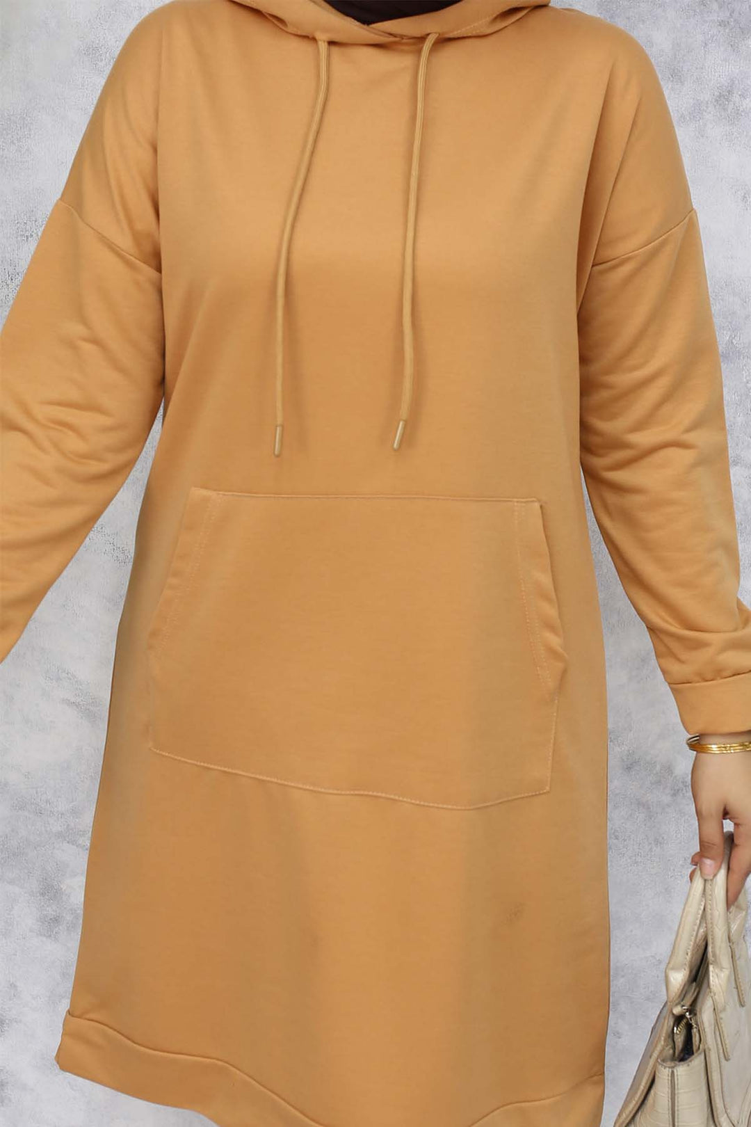 BNG Women Hooded Long Tunic 5036 Camel - Kallithéa