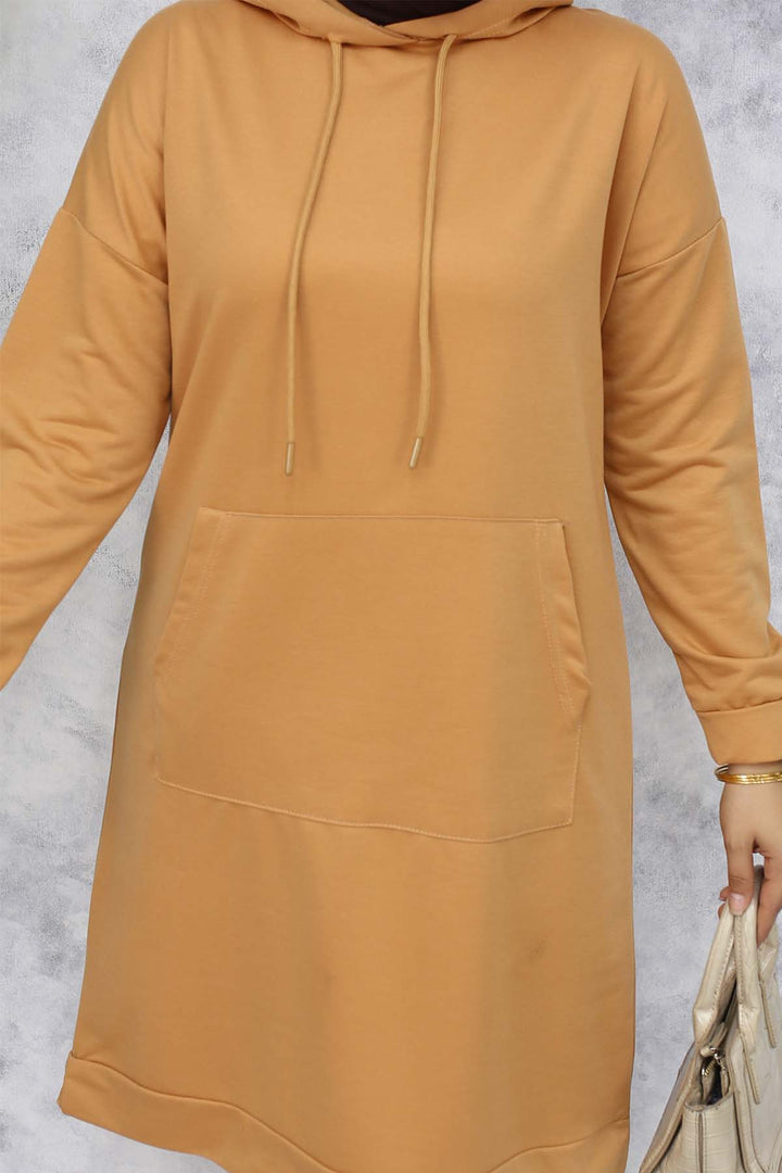BNG Women Hooded Long Tunic 5036 Camel - Kallithéa