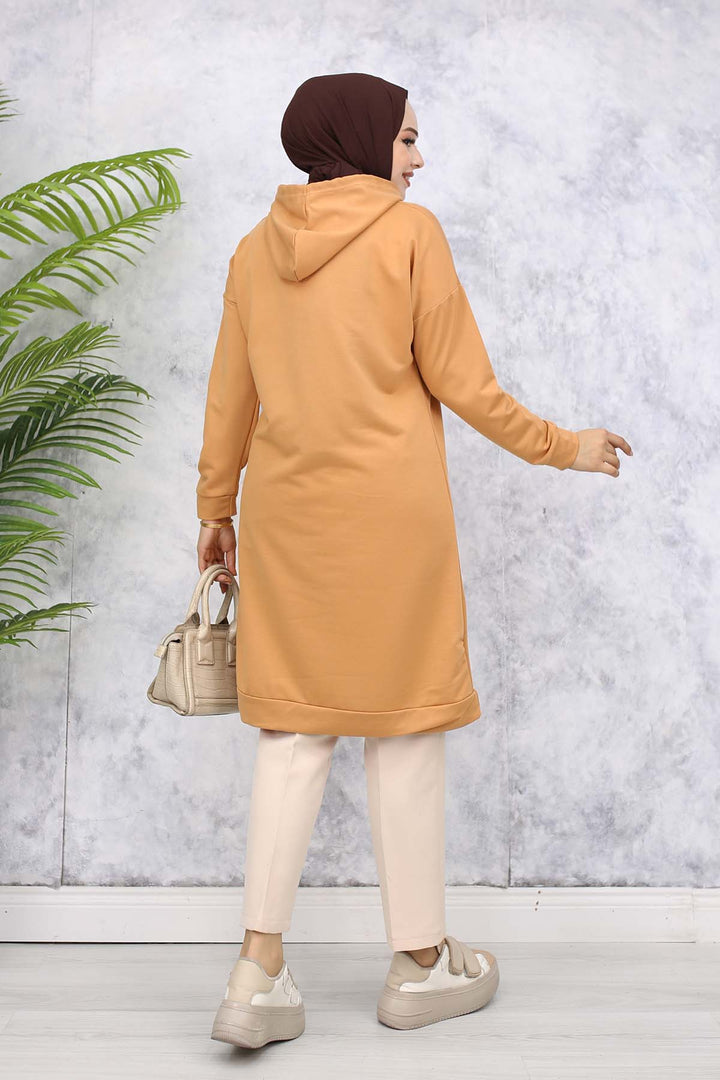 BNG Women Hooded Long Tunic 5036 Camel - Kallithéa