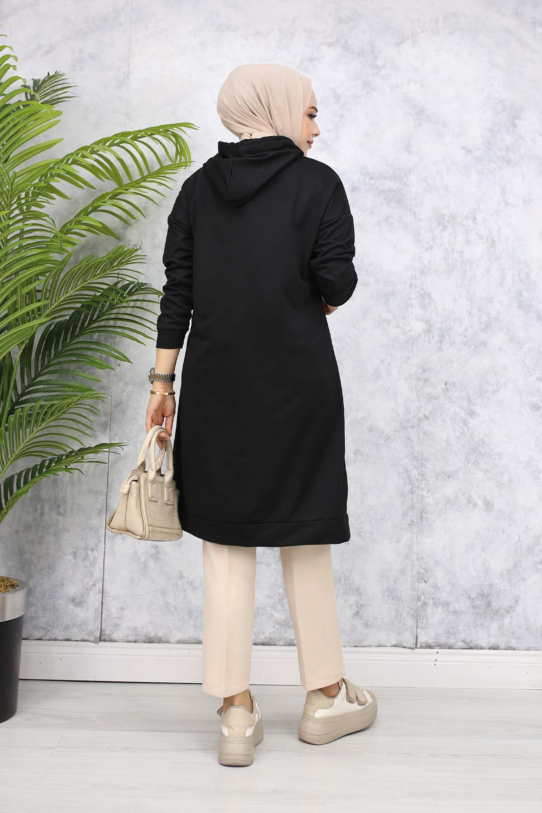 BNG Women Hooded Long Tunic 5036 Black - Bitterfeld