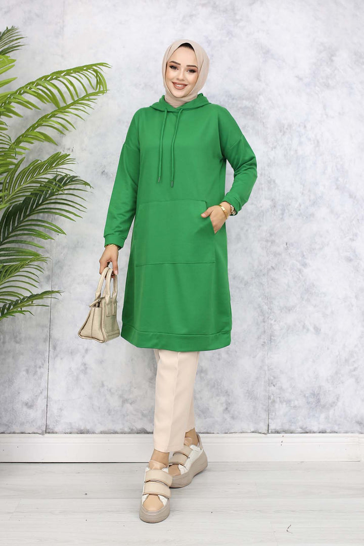 BNG Women Hooded Long Tunic 5036 Green - Hounslow