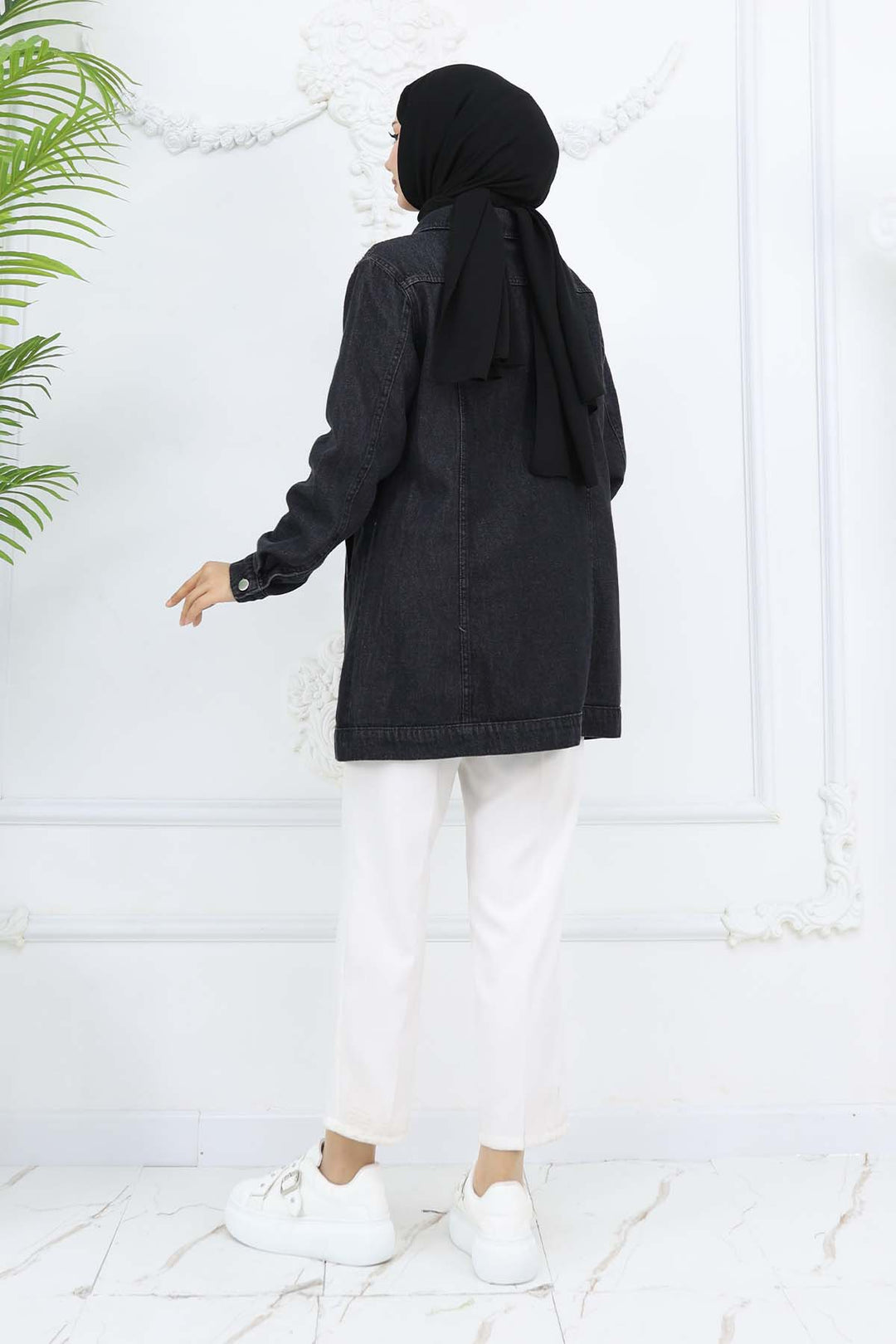 BNG Women İnci Detaylı Kot Ceket Siyah 7807 - Iguala de la Independencia