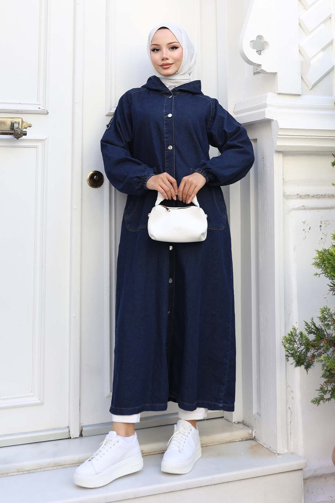 BNG Women Kapüşonlu Kot Kap Lacivert 1352 - Sutton in Ashfield