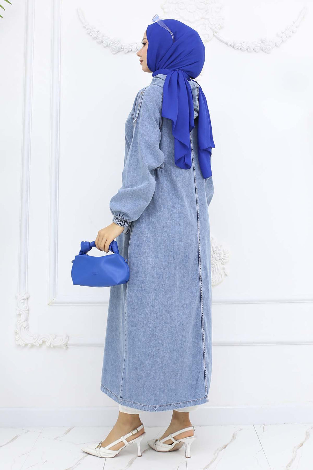 BNG Women Kapüşonlu Kot Kap Mavi 1352 - Middletown