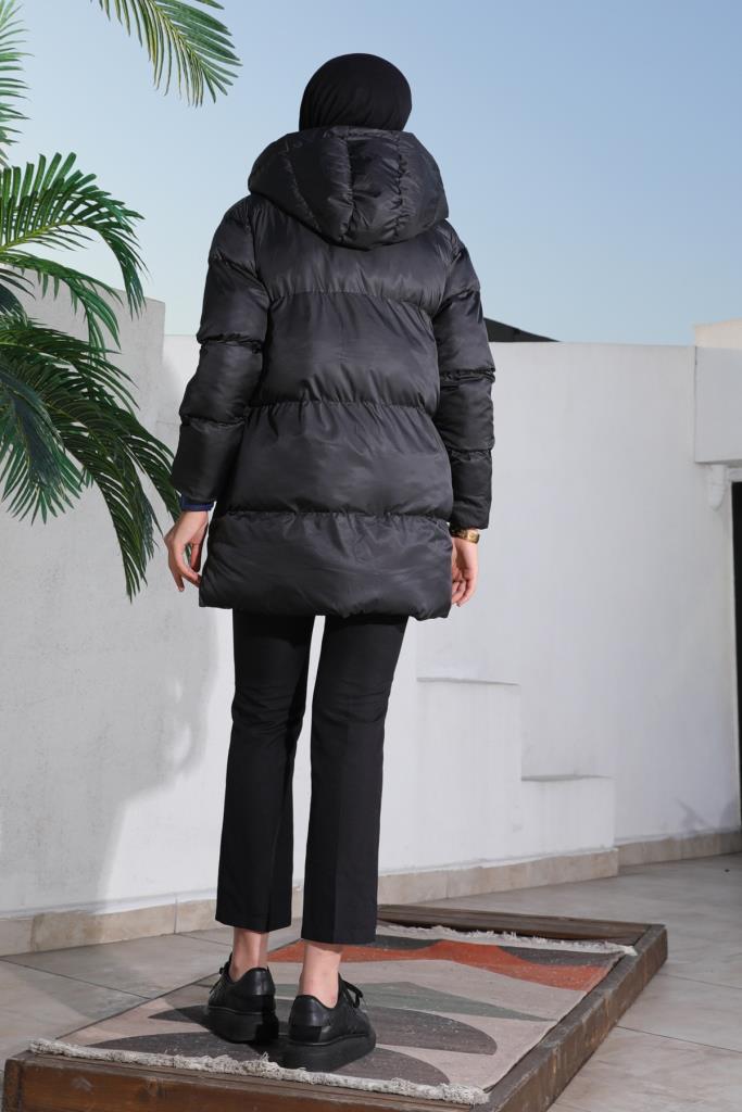 BNG Women Waist Ruffled Puffer Jacket Black - Clermont