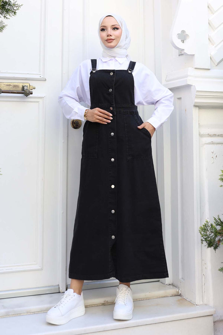 BNG Women Pocket Overall Dress Black 525 - Vilvoorde