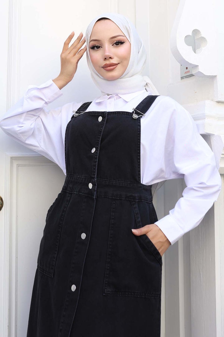 BNG Women Pocket Overall Dress Black 525 - Vilvoorde