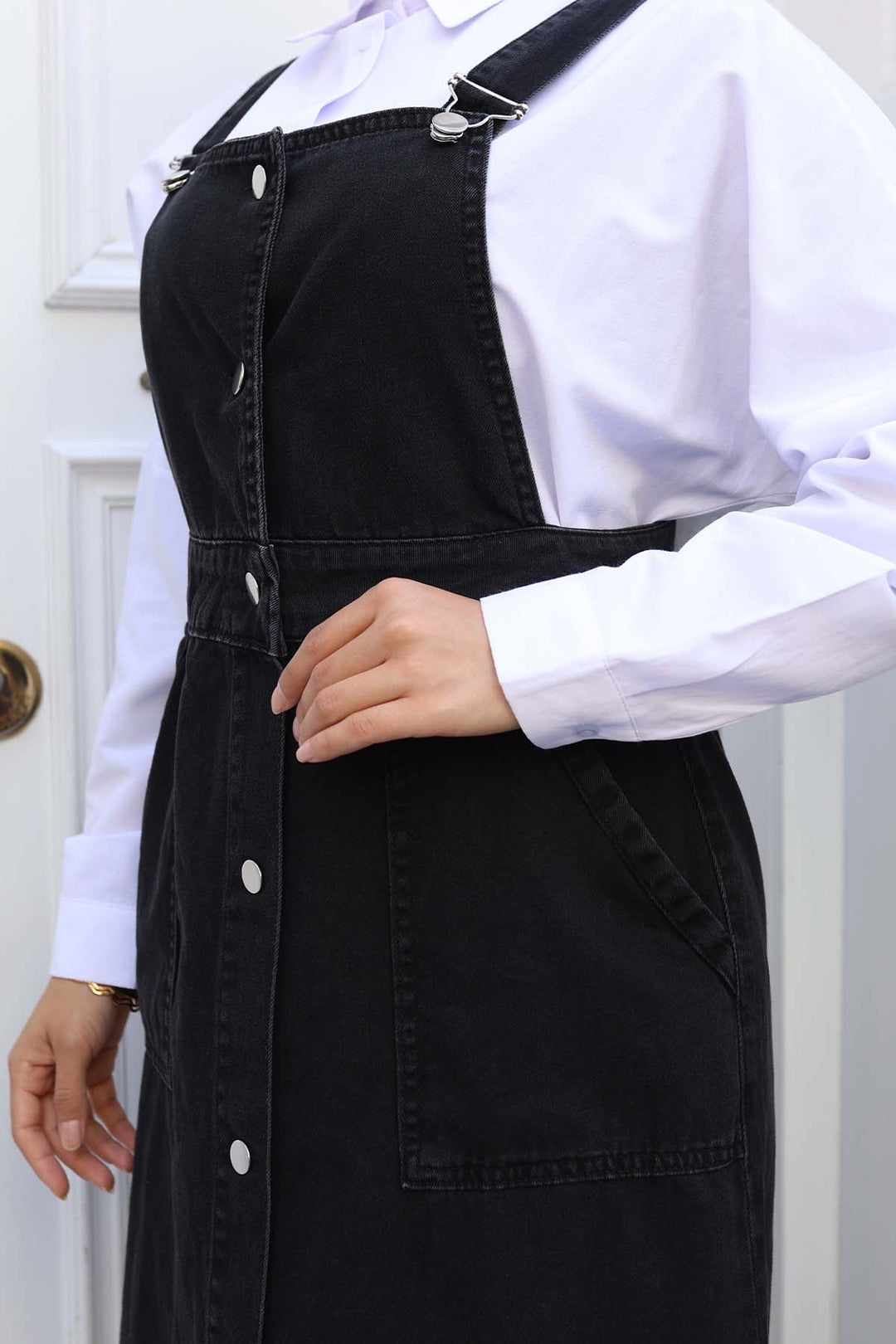 BNG Women Pocket Overall Dress Black 525 - Vilvoorde