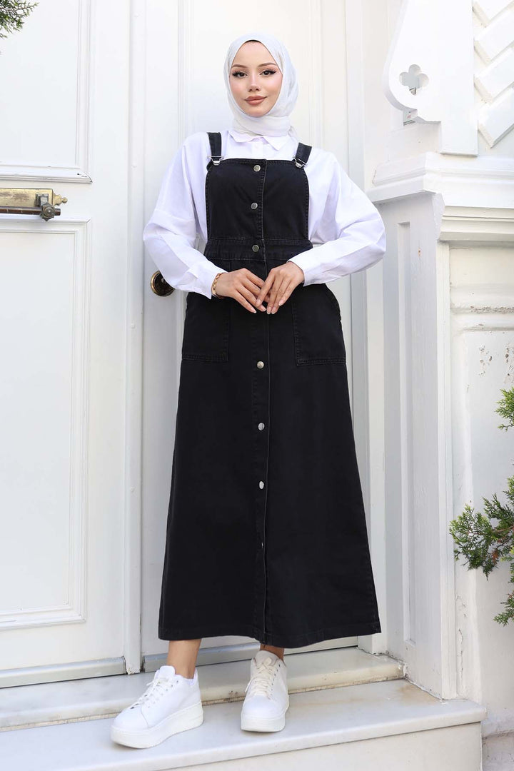 BNG Women Pocket Overall Dress Black 525 - Vilvoorde