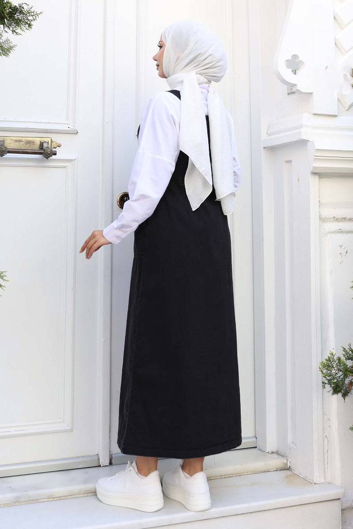 BNG Women Pocket Overall Dress Black 525 - Vilvoorde