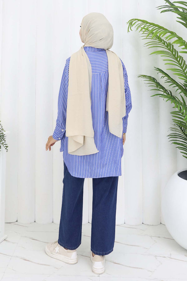 BNG Women Elastic Waist Denim Pants Navy Blue 4083 - Alès