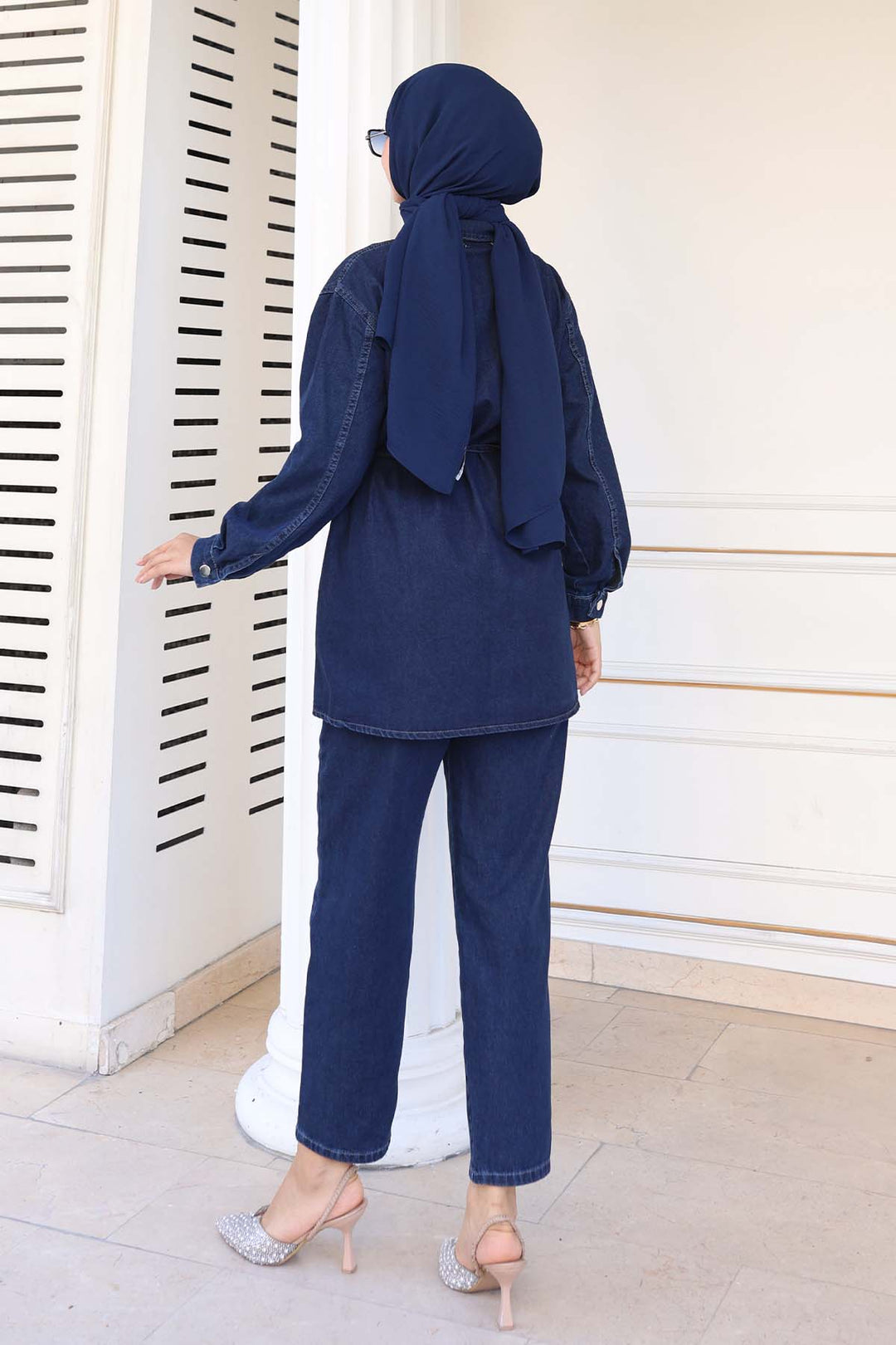 BNG Women Taş Detaylı Bağlamalı Takım Lacivert 373 - Simferopol