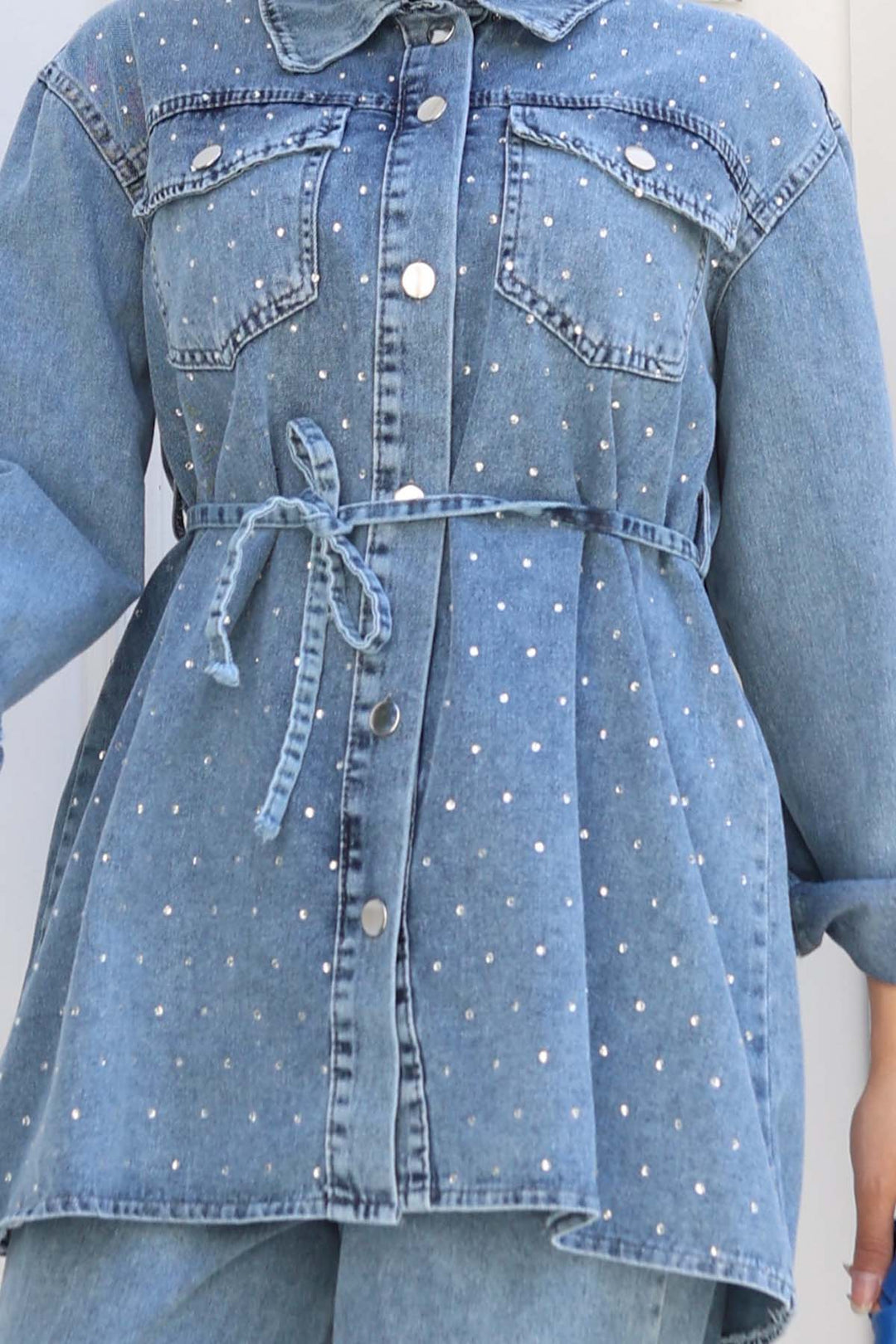 BNG Women Stone-Detailed Blue Suit 373 - Randolph