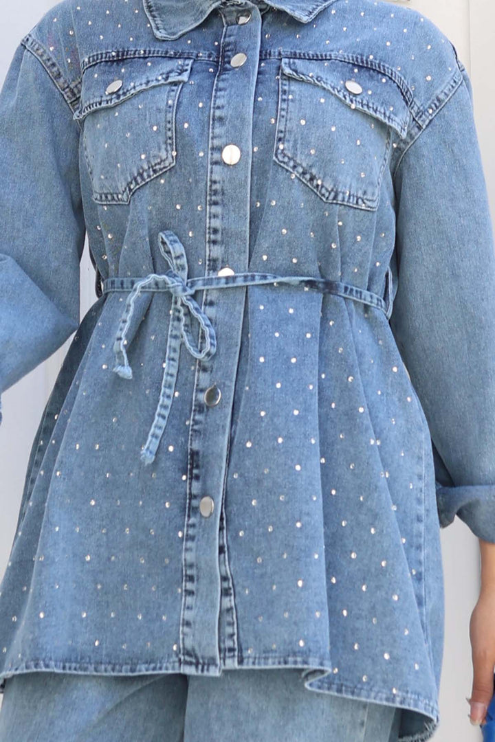 BNG Women Stone-Detailed Blue Suit 373 - Randolph