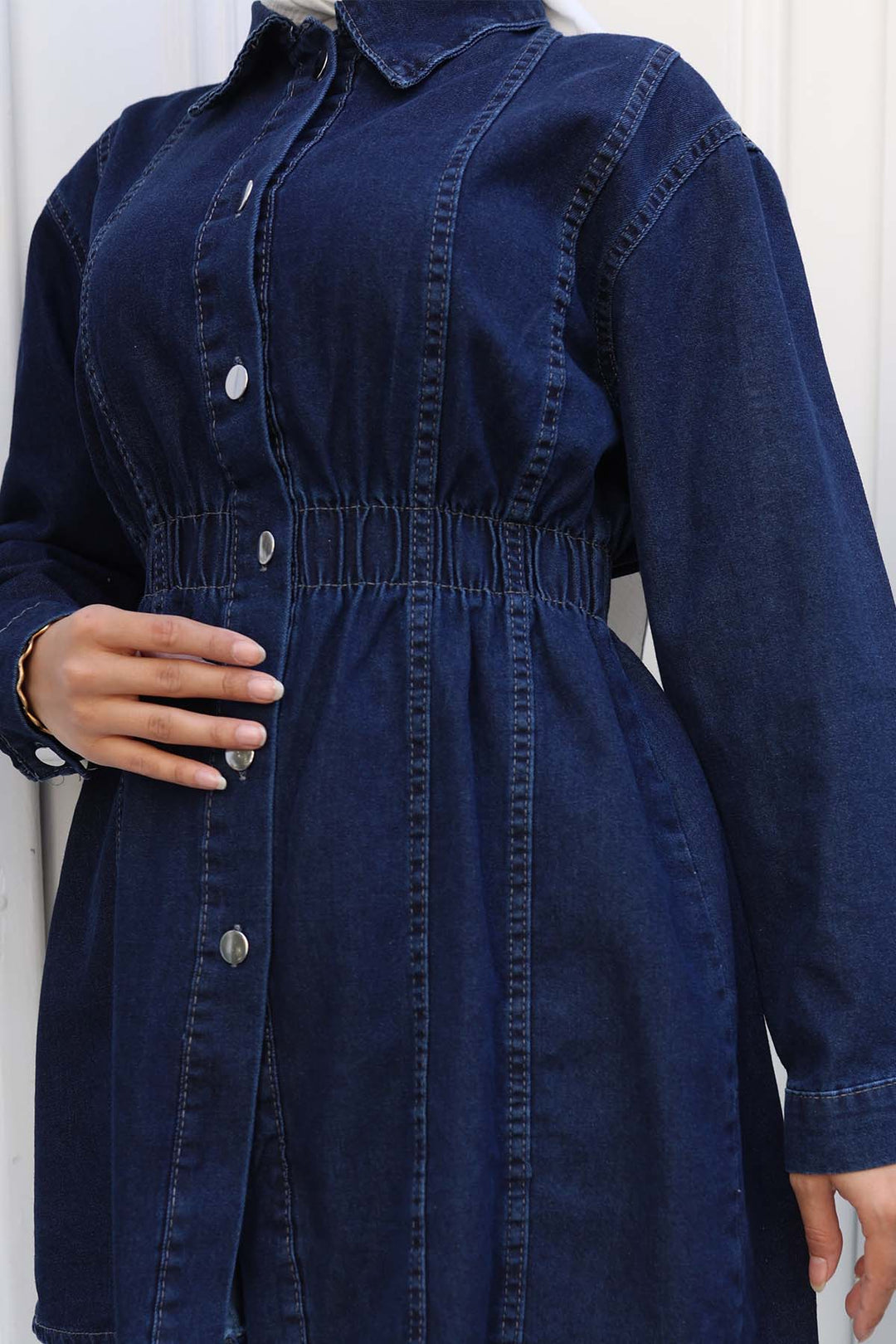 BNG Women Waist Pleated Denim Suit Navy 4079 - High Wycombe