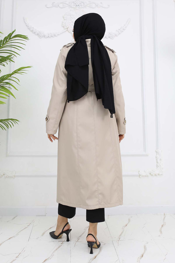 BNG Women Button Detailed Trench Coat Stone Color 1251 - Balancán