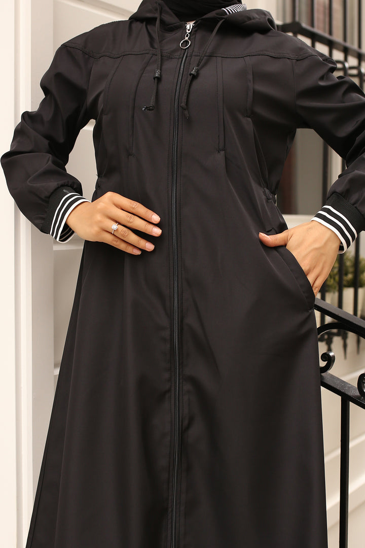 BNG Women Seasonal Hooded Trench Coat Black - Erlangen