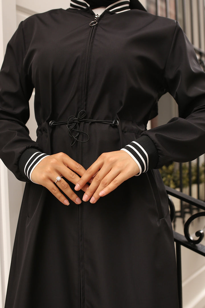 BNG Women Seasonal Elastic Waist Trench Coat Black - St. Albert