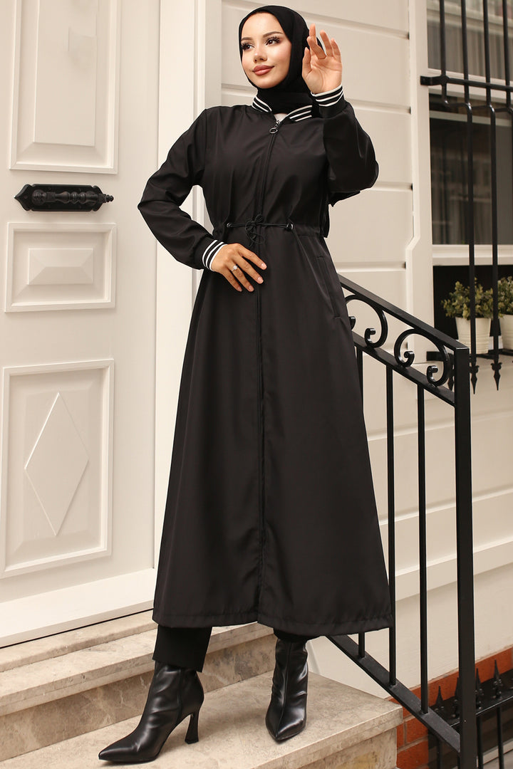 BNG Women Seasonal Elastic Waist Trench Coat Black - St. Albert