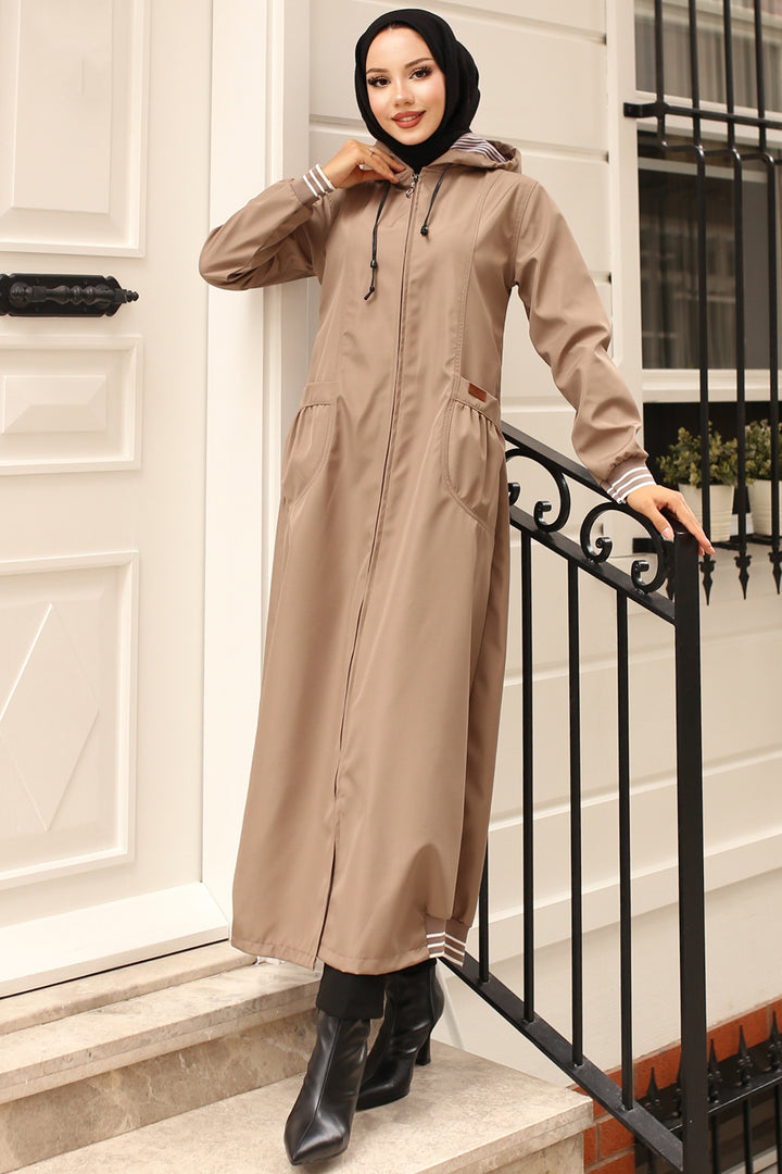 BNG Women  Mobile Detailed Seasonal Trench Coat Beige - Santa Catarina Otzolotepec