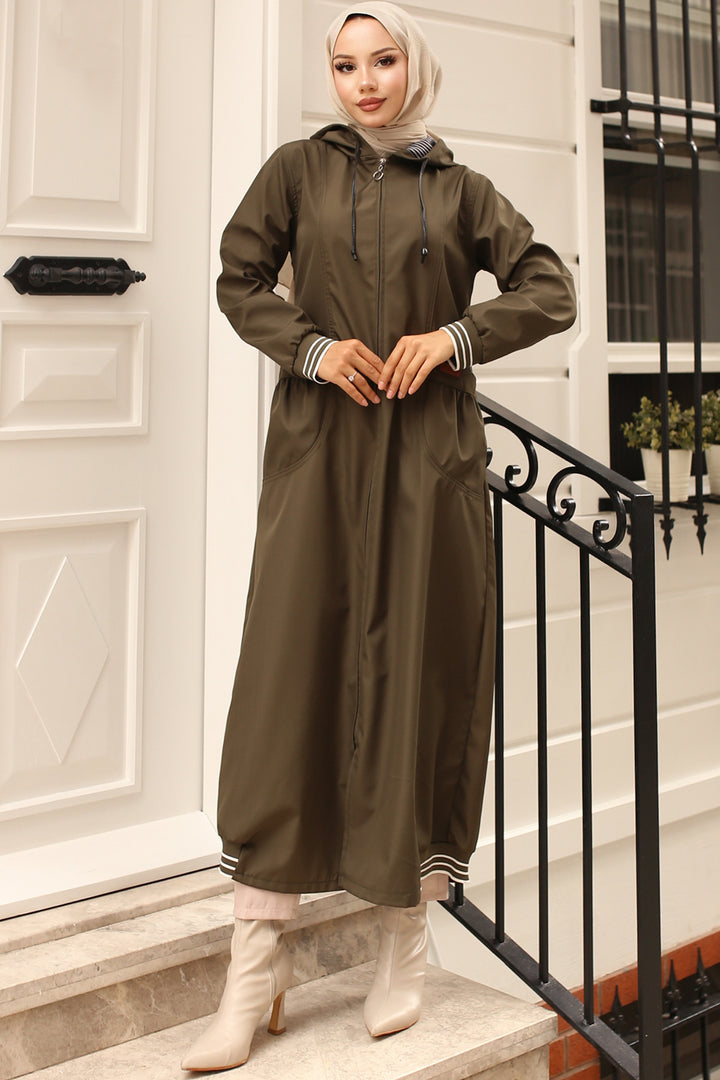 BNG Women  Mobile Detailed Seasonal Trench Coat Khaki - Oklahoma City