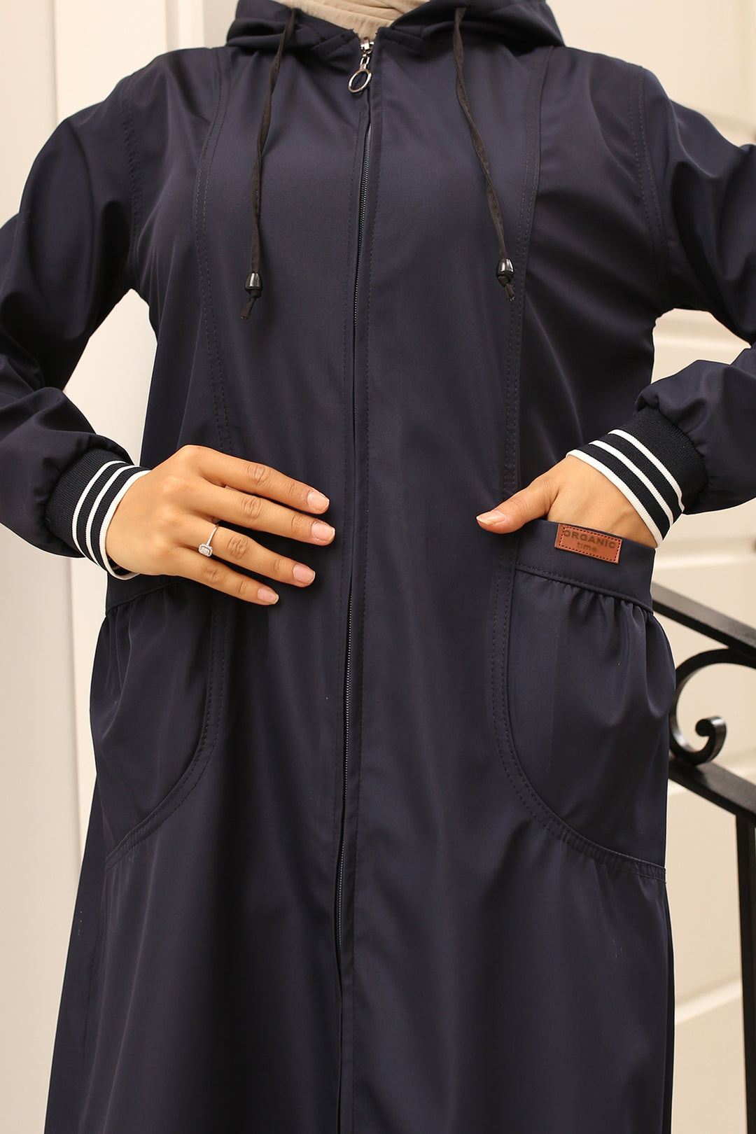 BNG Women  Mobile Detailed Seasonal Trench Coat Navy - Alcorcón