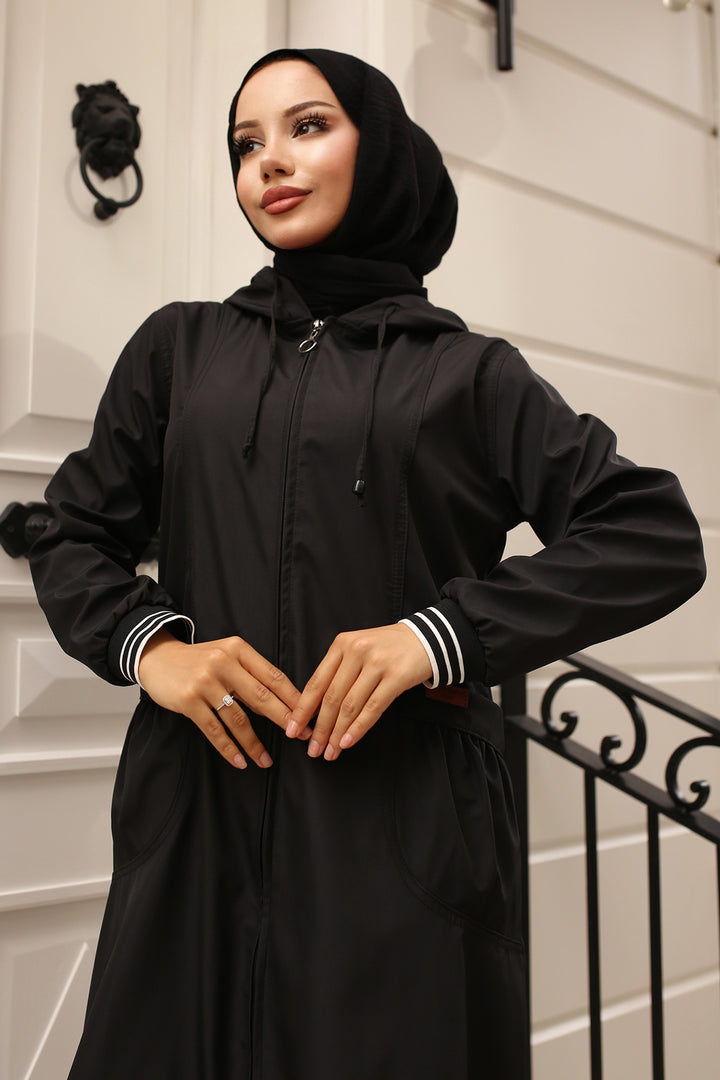 BNG Women  Mobile Detailed Seasonal Trench Coat Black - Gifhorn