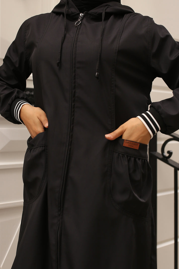 BNG Women  Mobile Detailed Seasonal Trench Coat Black - Gifhorn