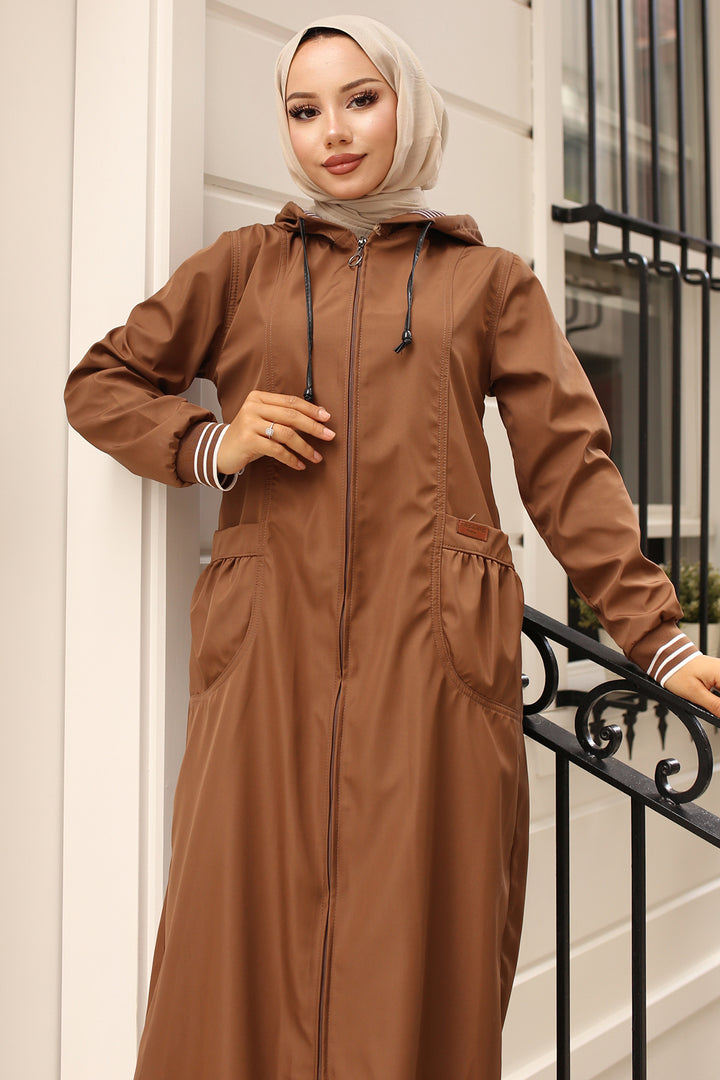 BNG Women  Mobile Detailed Seasonal Trench Coat Tabacco - Aves