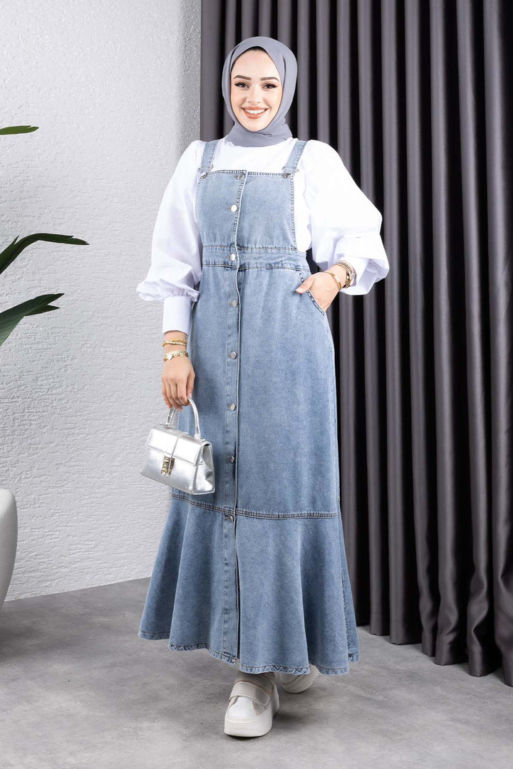 BNG Women Kot Salopet Elbise Mavi 563 - Sheboygan