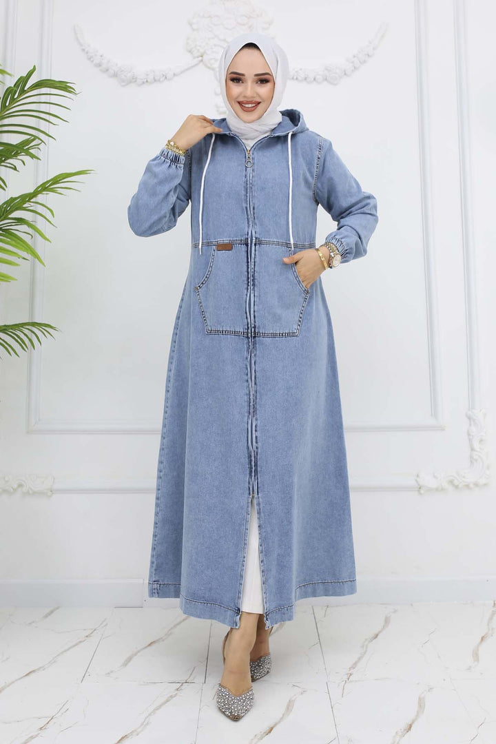 BNG Women Hooded Denim Jacket Blue 1101 - Rubí