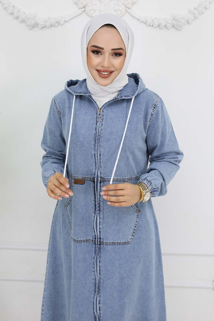 BNG Women Hooded Denim Jacket Blue 1101 - Rubí