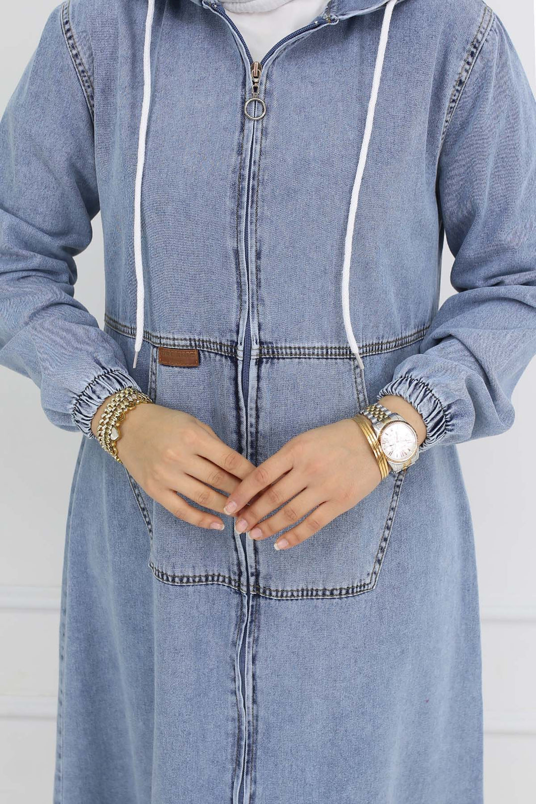 BNG Women Hooded Denim Jacket Blue 1101 - Rubí