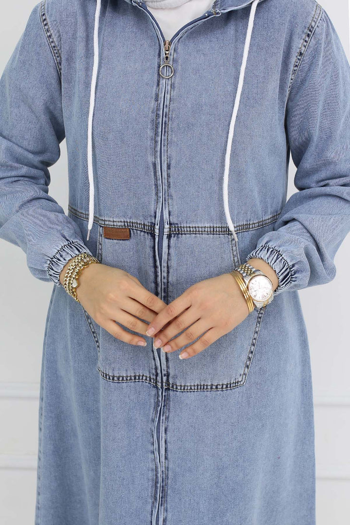 BNG Women Hooded Denim Jacket Blue 1101 - Rubí