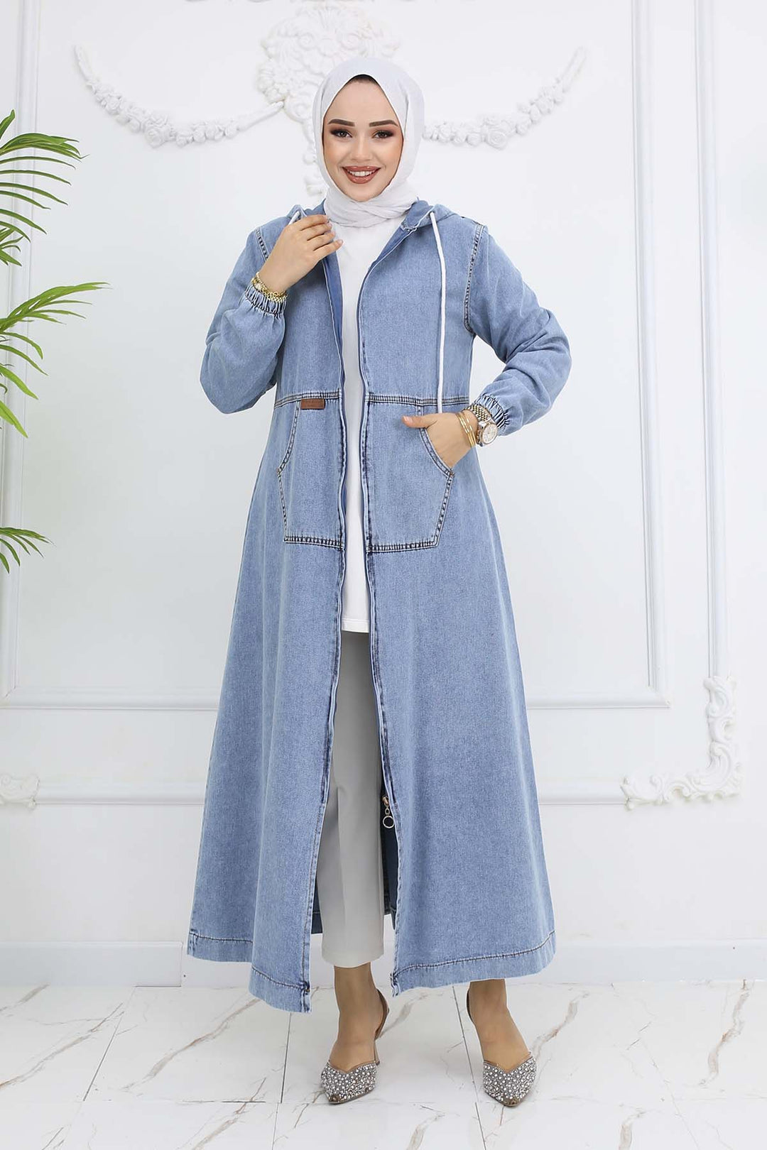BNG Women Hooded Denim Jacket Blue 1101 - Rubí