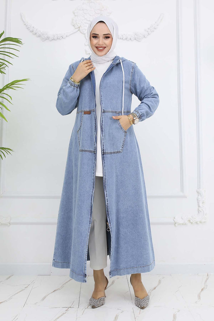 BNG Women Hooded Denim Jacket Blue 1101 - Rubí