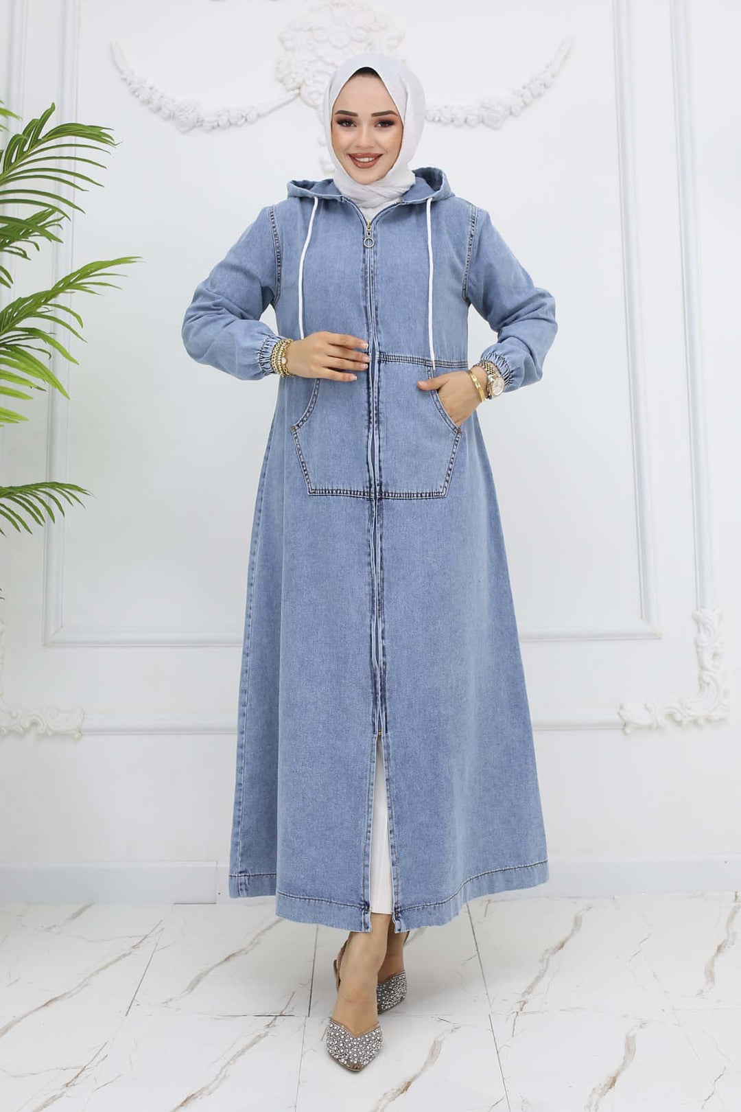 BNG Women Hooded Denim Jacket Blue 1101 - Rubí