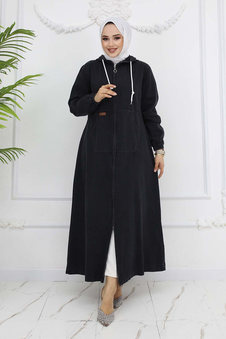 BNG Women Hooded Denim Jacket Black 1101 - Torquay