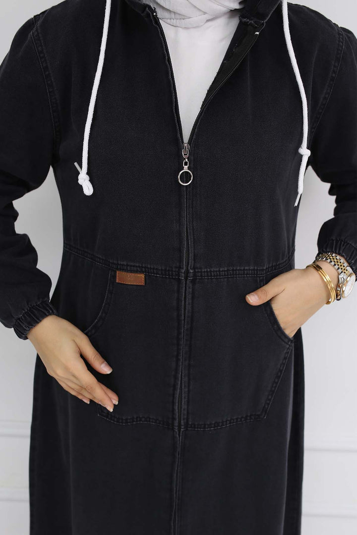 BNG Women Hooded Denim Jacket Black 1101 - Bismarck