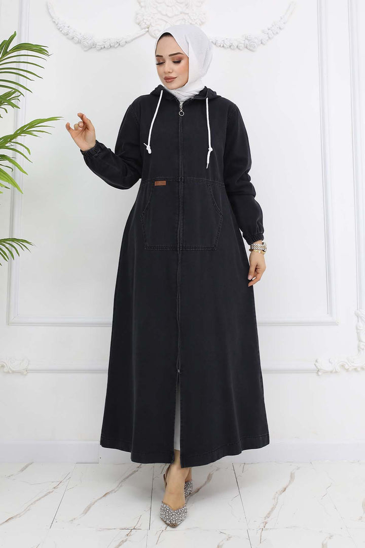 BNG Women Hooded Denim Jacket Black 1101 - Torquay