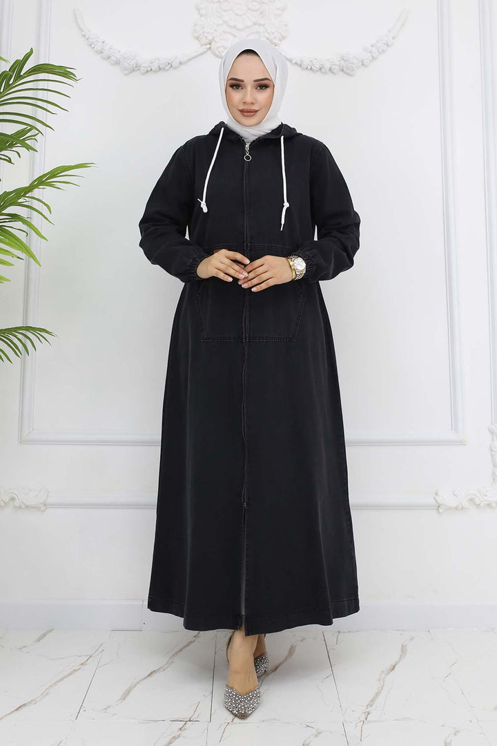 BNG Women Hooded Denim Jacket Black 1101 - Torquay