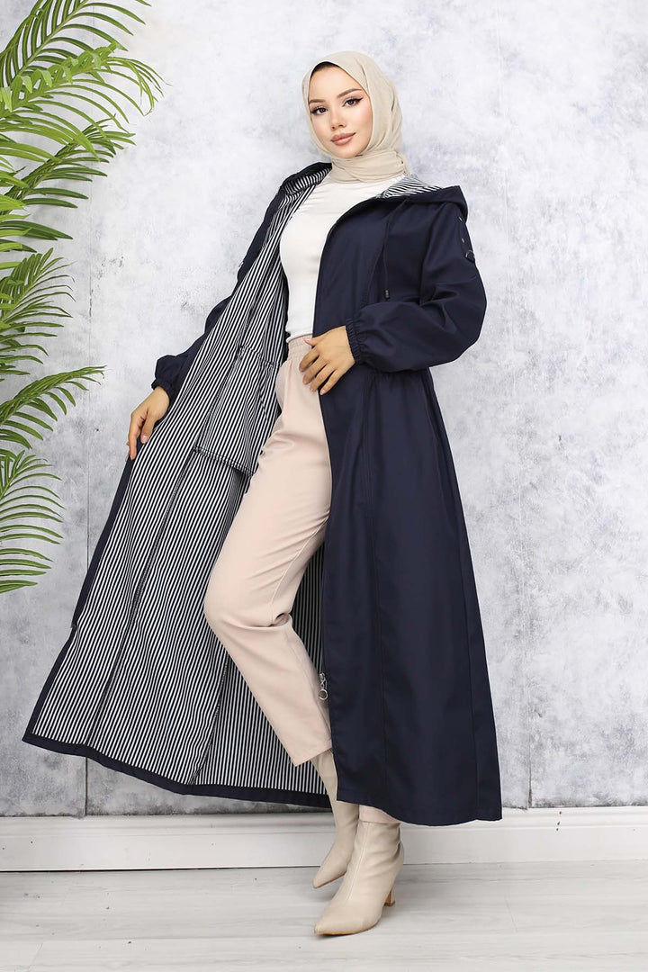 BNG Women Seasonal Trench Coat Navy 1305 - Villa del Carbón
