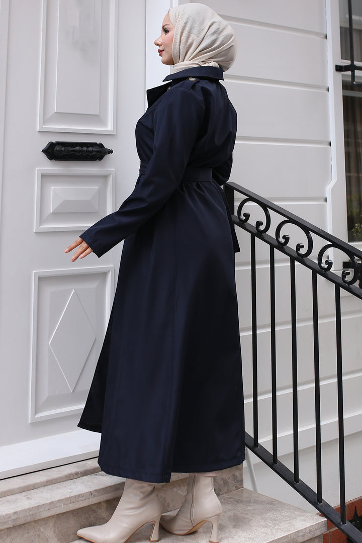 BNG Women Belted Trench Coat Navy - Nordhorn
