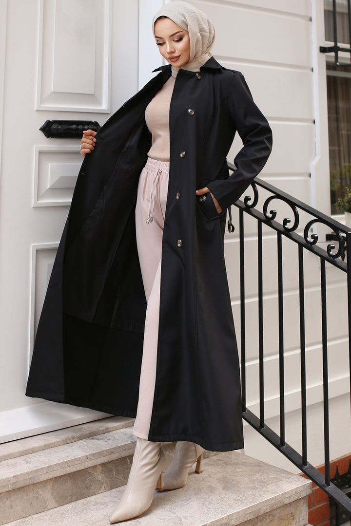 BNG Women Belted Trench Coat Black - Graz