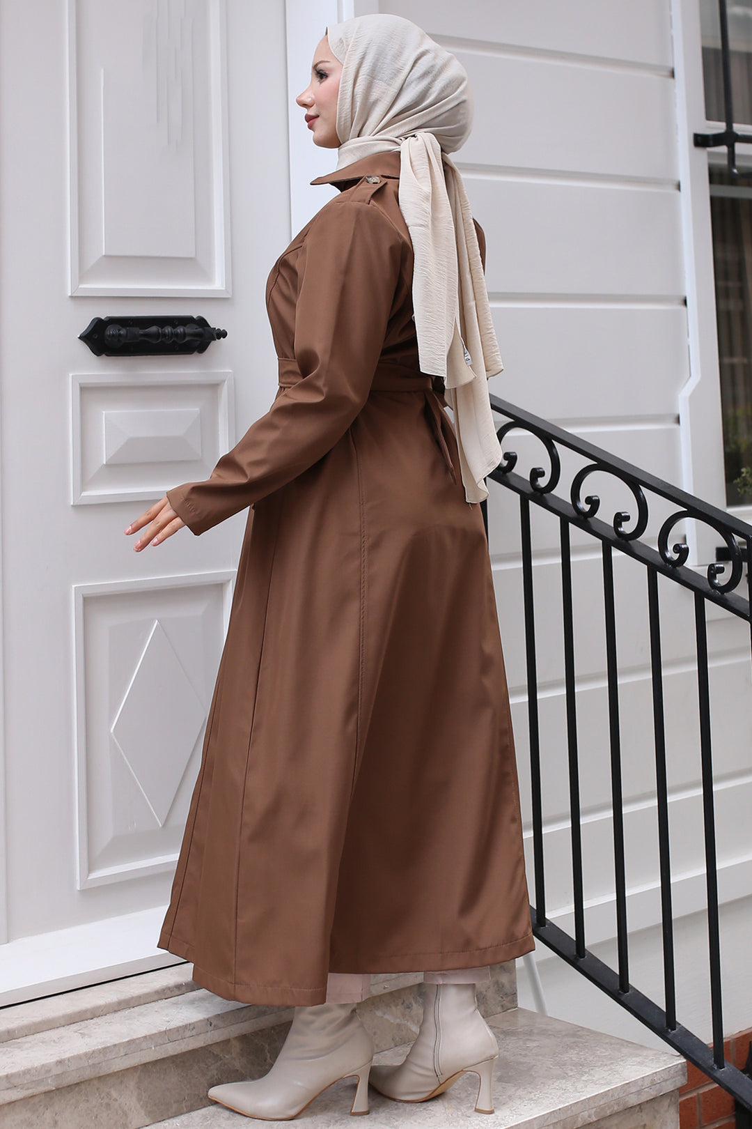 BNG Women Belted Trench Coat Tan - Erith