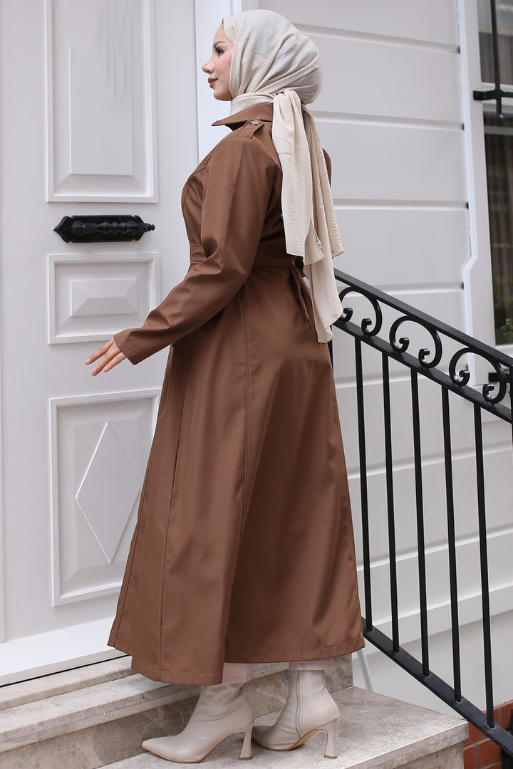 BNG Women Belted Trench Coat Tan - Erith
