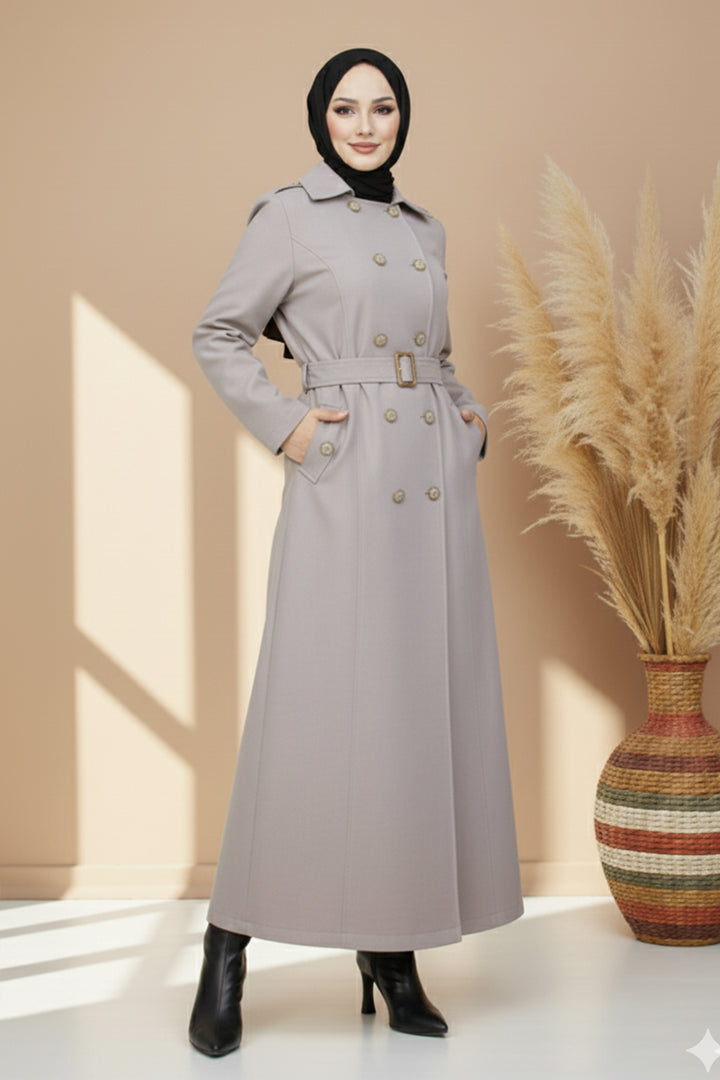 BNG Women Belted Trench Coat Stone Color - Coburg