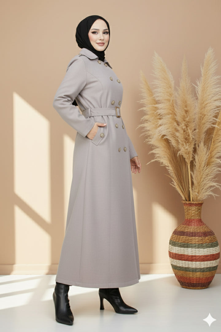 BNG Women Belted Trench Coat Stone Color - Coburg