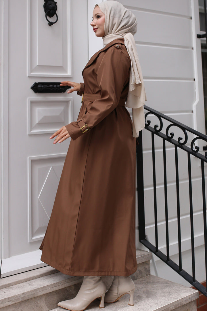 BNG Women Belted Trench Coat in Tan - St. Joseph