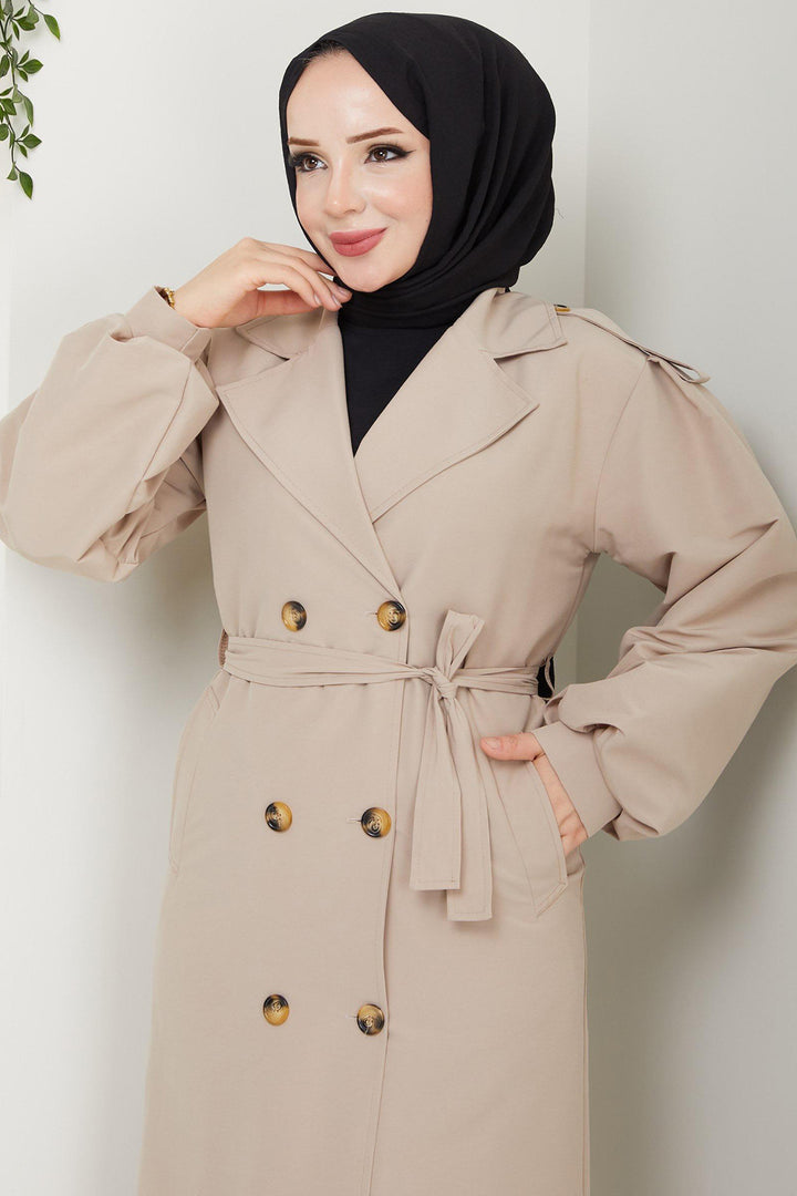 BNG Women Belted Trench Coat Beige - Ciudad General Escobedo
